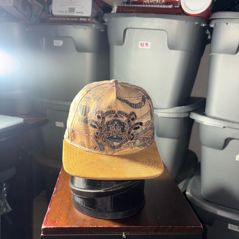 RARE Akoo men MCM Graphic Corduroy Brim Baseball Cap(125)